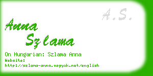 anna szlama business card